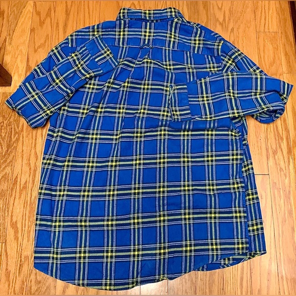 Men's XL Tall 100% Cotton LANDS' END Plaid Flannel Button Down Shirt - Picture 9 of 15